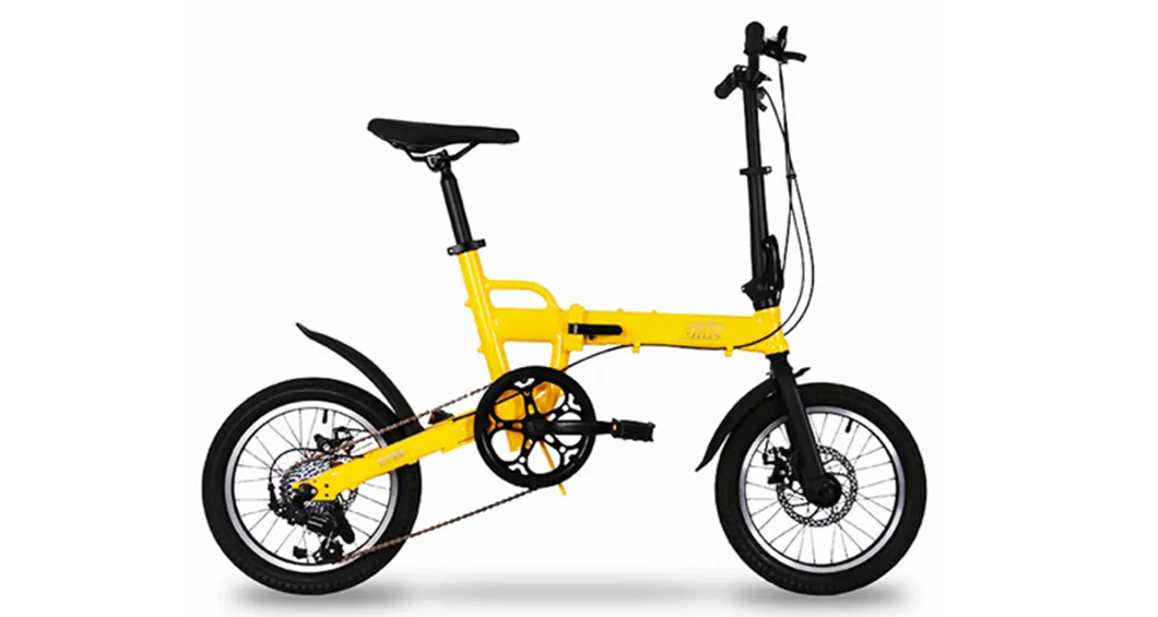 16 Inch High Carbon Steel Frame Aluminum Alloy Handlebar with Small Wheels Folding Three Times Mini Folding Bike