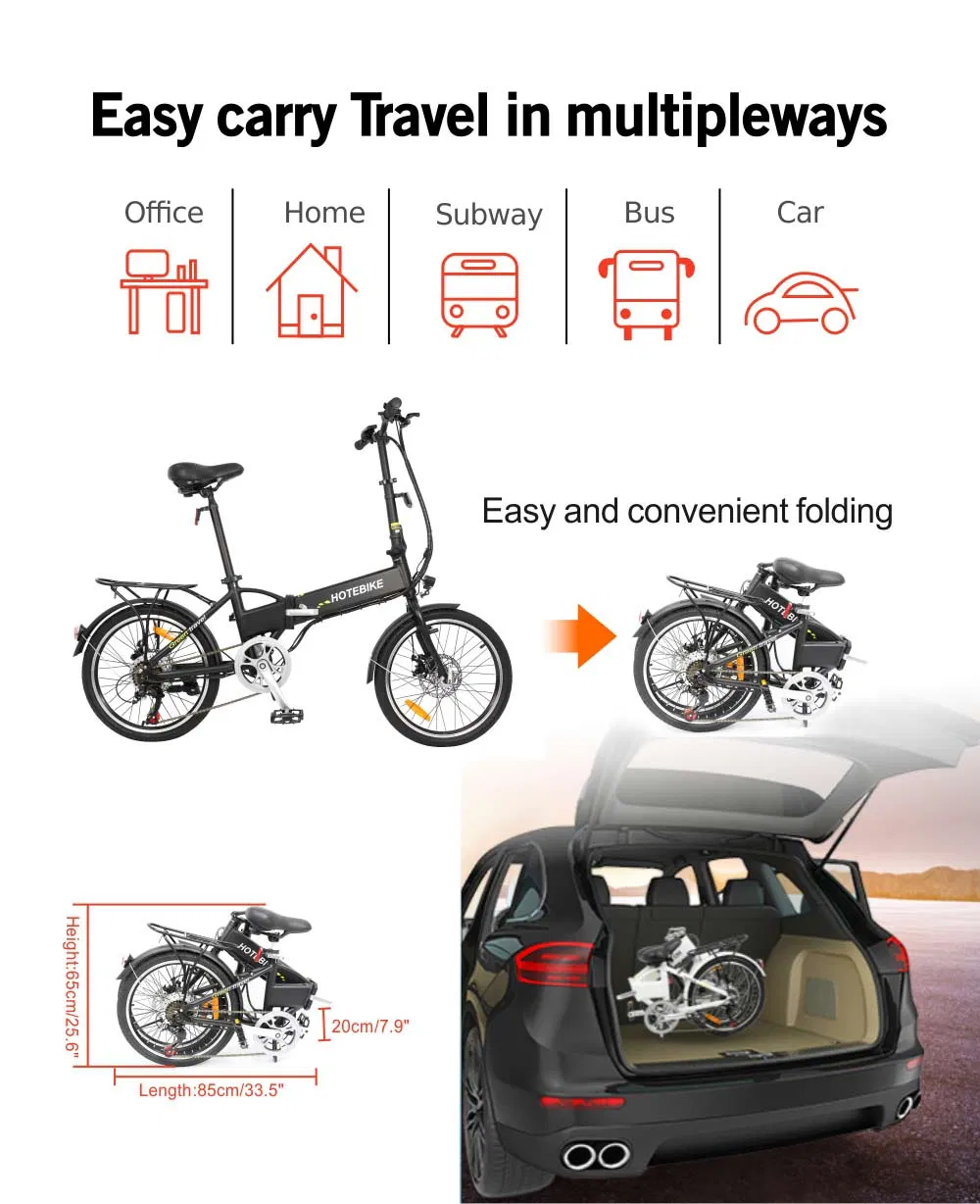 20 Inch Lightweight City Electric Folding Bike for Adults