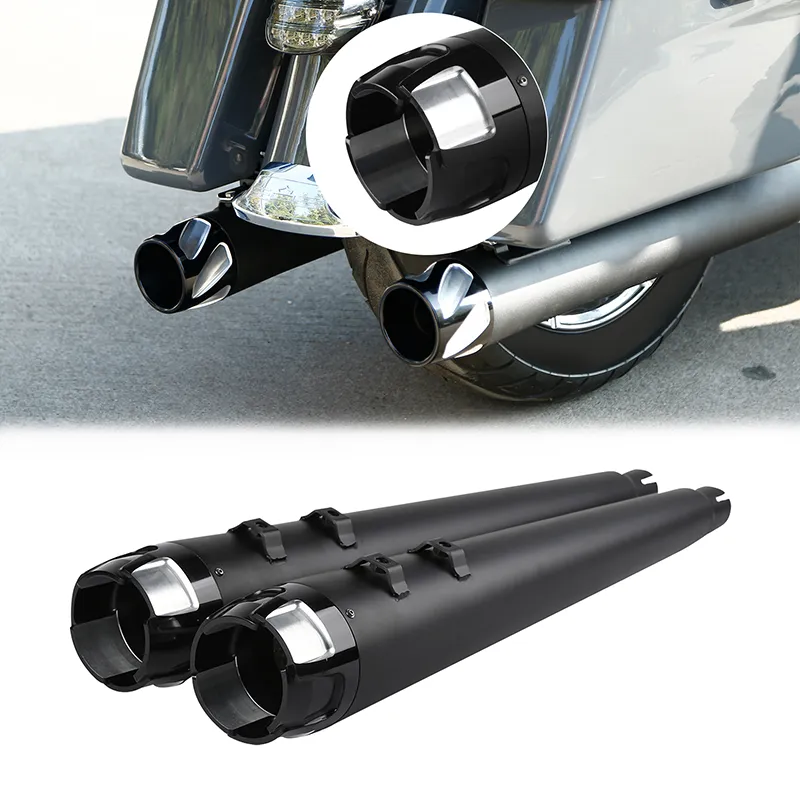 4" Megaphone Mufflers Exhaust Pipes for Harley 95-16 Touring Flh Flhtk Flhr Fltr