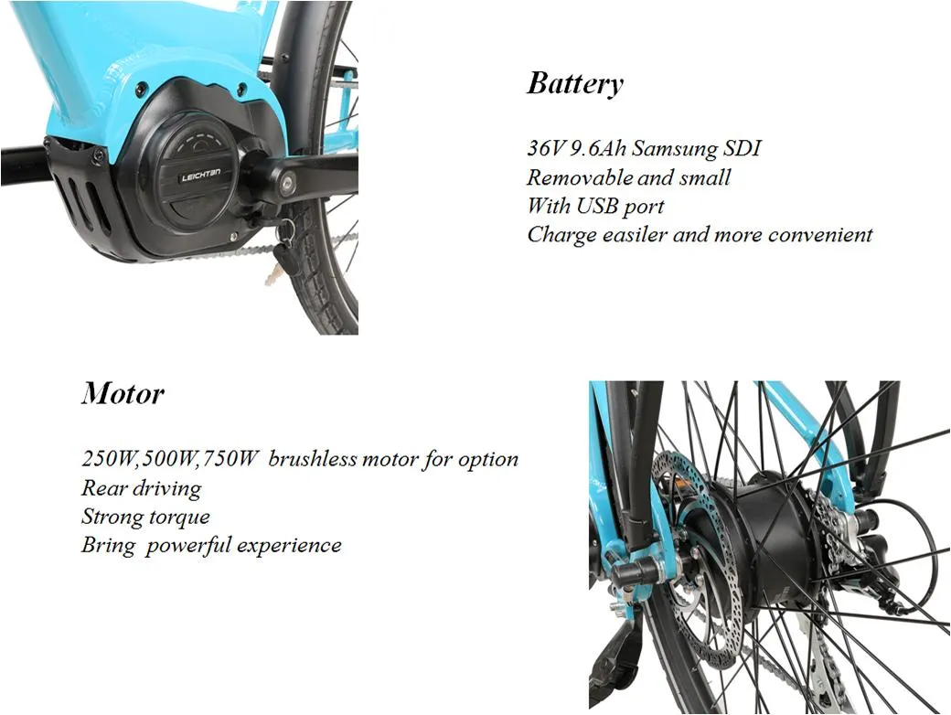 Best Selling City Electric Bike 36V 250W 6061 Alloy Aluminum Frame Electric Bicycle 7 Gears E Bike