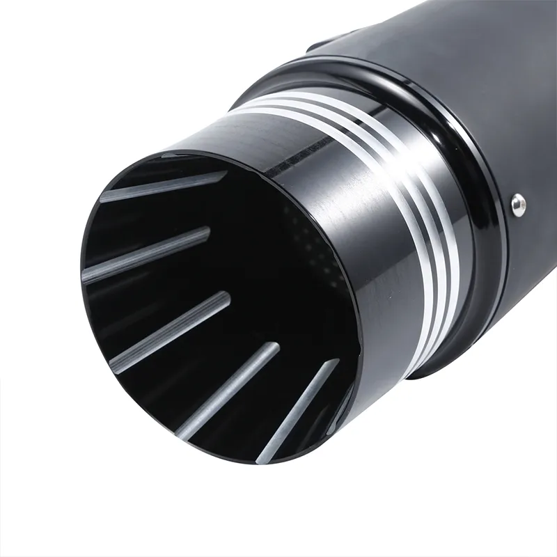 Black 4′′ Megaphone Slip-on Silencer Exhaust Pipe for Harley Road King 1995-2016