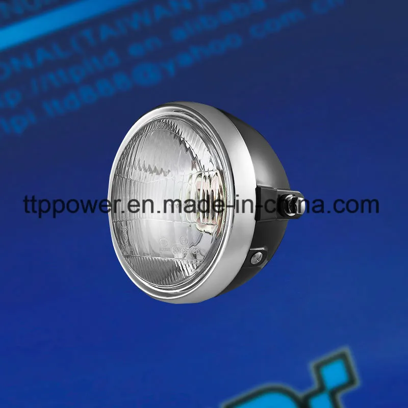 Cg110 Motorcycle Parts ABS Motorcycle Headlight Iron Headlamp 35W Black Shell