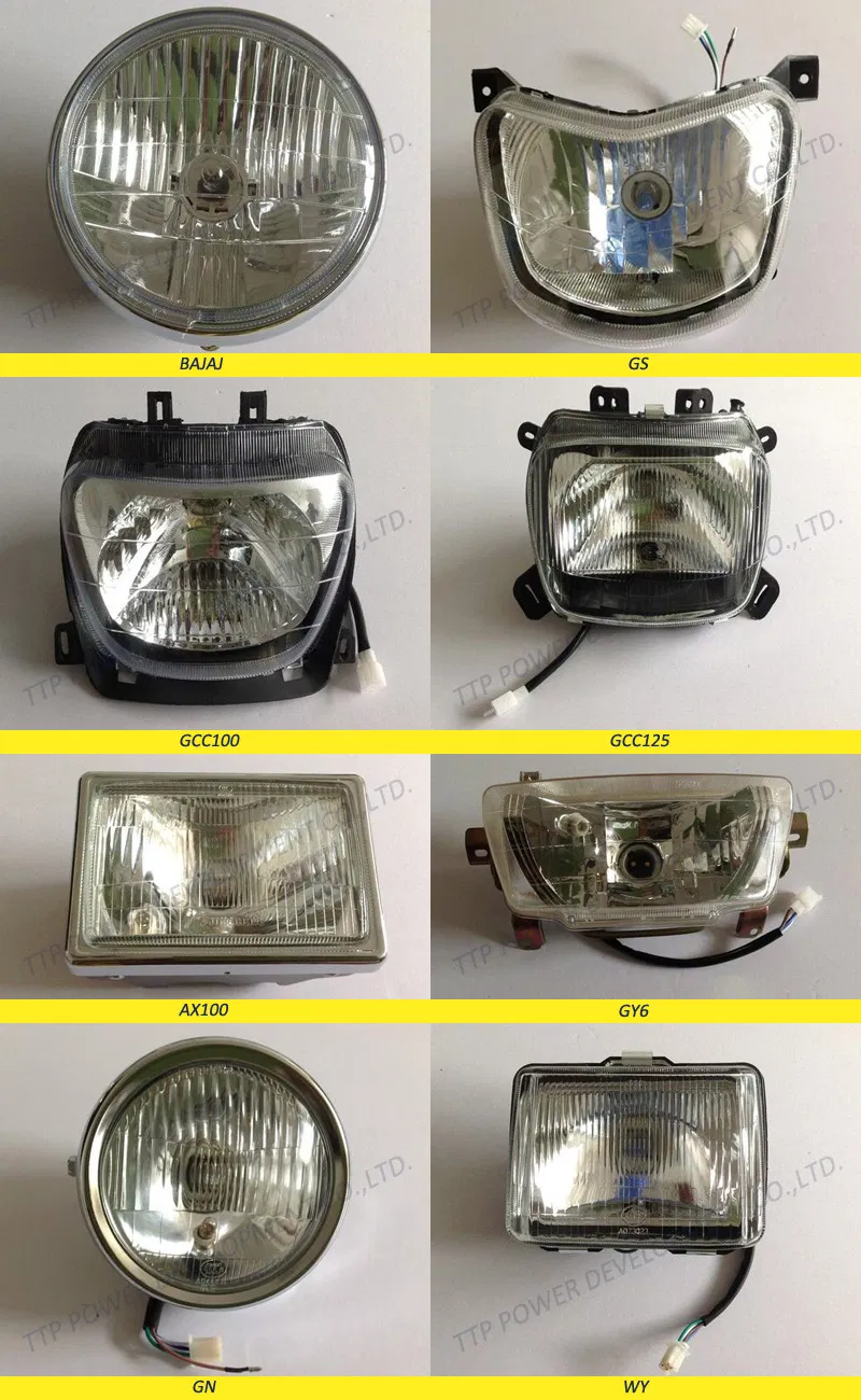 Cg110 Motorcycle Parts ABS Motorcycle Headlight Iron Headlamp 35W Black Shell