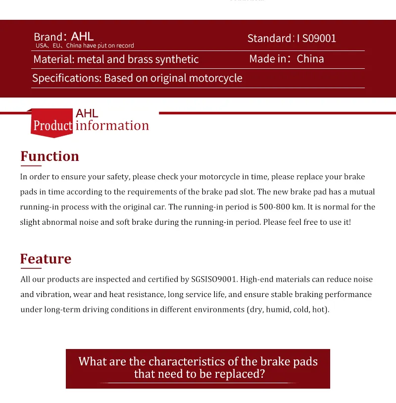 Fa115 Motorcycle Part Brake Pad for Aprilia RS50 Sm125 Sx125