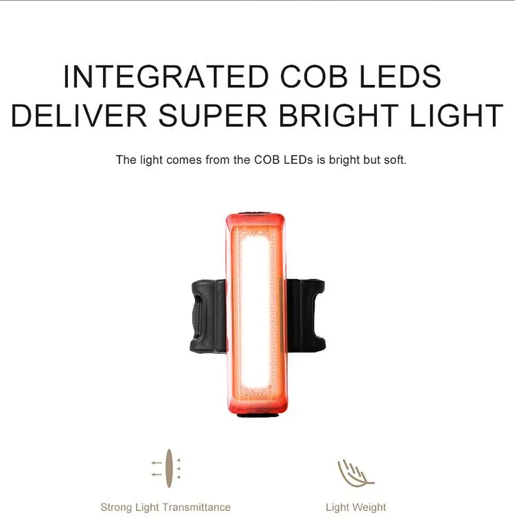 Gaciron 15 Lumen Tail Light for Bike LED Transparent Fashion Design 300 Degree Visual Angle Rear Light for Bike