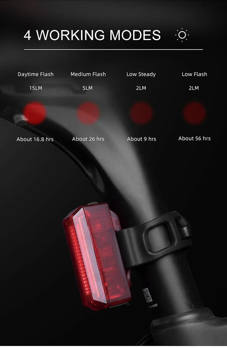 Gaciron 15 Lumen Tail Light for Bike LED Transparent Fashion Design 300 Degree Visual Angle Rear Light for Bike