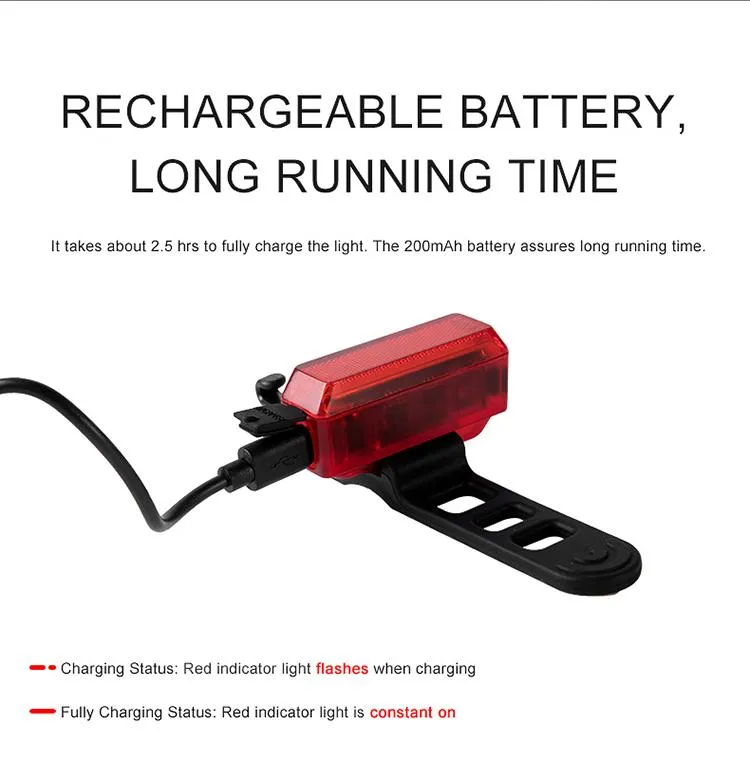 Gaciron 15 Lumen Tail Light for Bike LED Transparent Fashion Design 300 Degree Visual Angle Rear Light for Bike