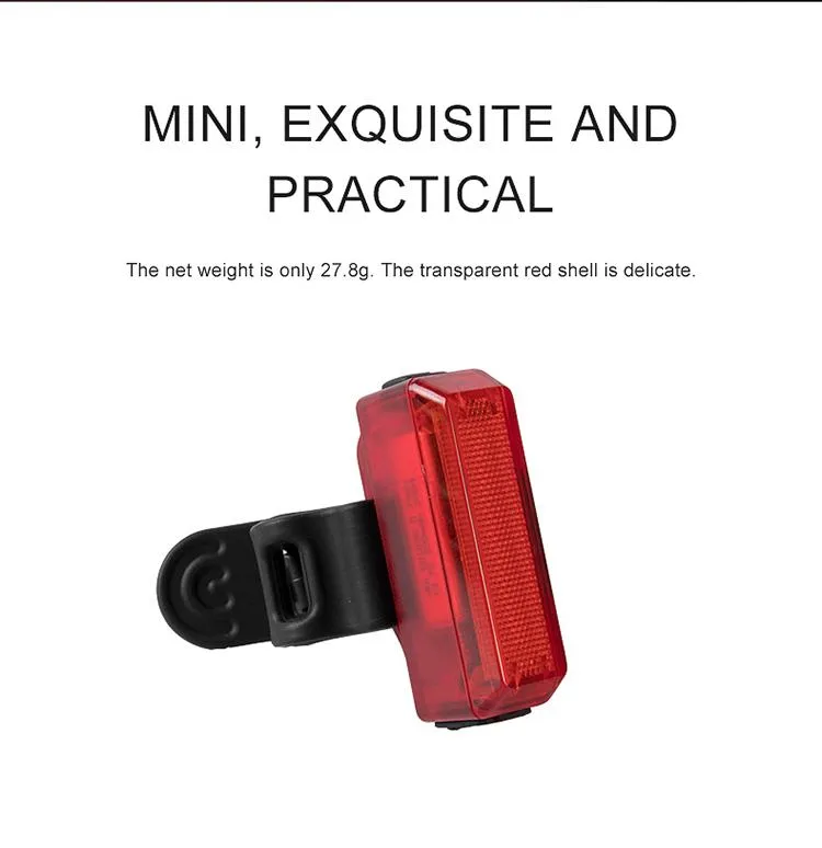 Gaciron 15 Lumen Tail Light for Bike LED Transparent Fashion Design 300 Degree Visual Angle Rear Light for Bike