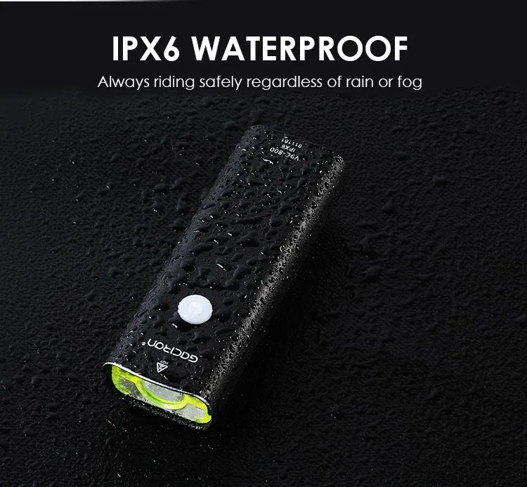 Gaciron Aluminum Alloy Ipx6 Waterproof Rechargeable Bike Light 800 Lumen LED Road Bicycle Accessories Head Lamp