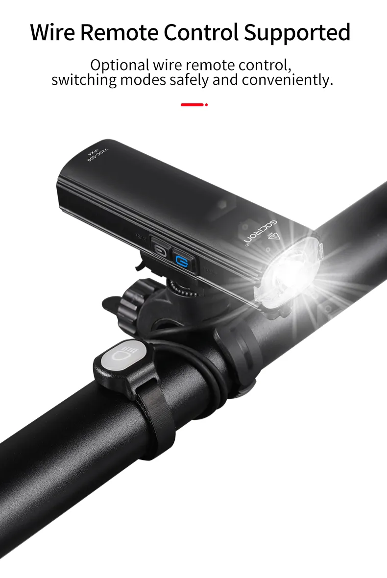 Gaciron Newest V20c-600 Bike Light Bike Front Light and Rear Light 2 in 1 LED Flashlight Bicycle Head Light