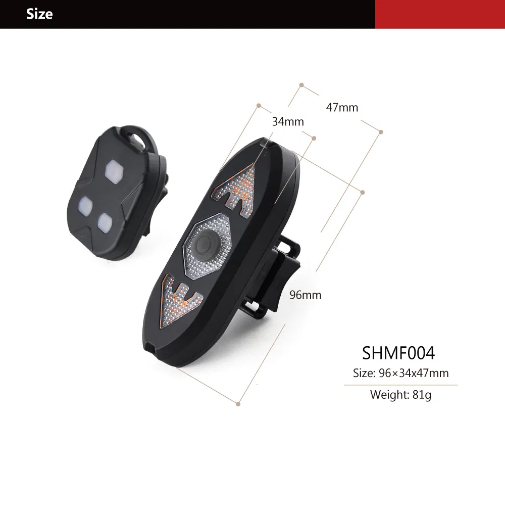 High Quality Remote Control Waterproof Safety Bicycle Tail Light 20lm Safety Rear Light Riding Tail Light Bike Light