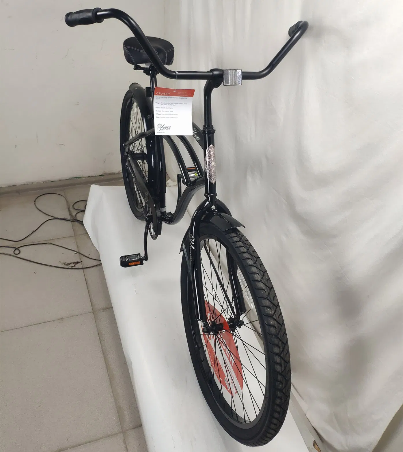 Low MOQ 26inch Men Black Beach Cruiser Bike