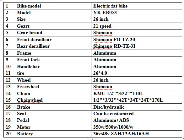 New Product 48V 1000W Fat Tire Ebike Mountain Electric Bike Bicycle with Lithium Battery