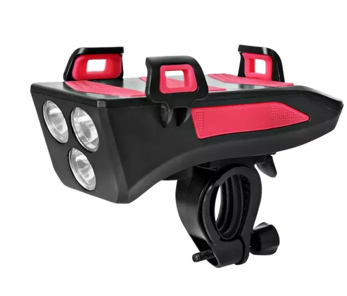 New Product Bicycle Light Bike Phone Holder Riding Bike Headlight Charging Lamp Flashlight Bike Horn Charge Four in One
