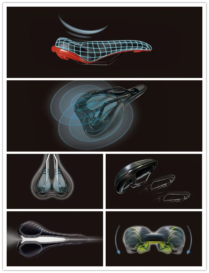 OEM Comfortable Bicycle Saddle Dual-Track Waterproof Bike Cushion PU Leather Bike Seat