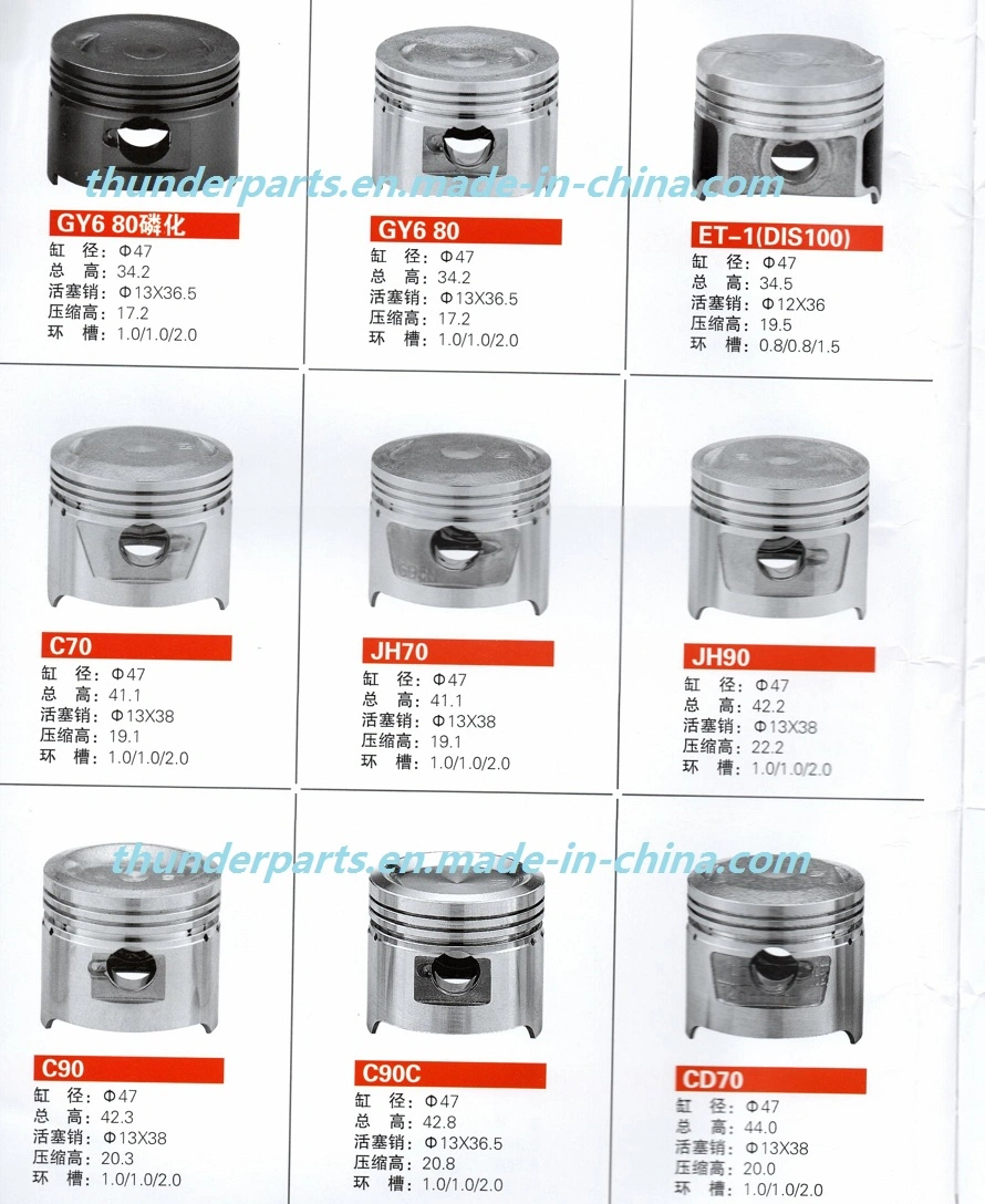 Parts of Motorcycle Piston Spare Parts for Cubs and Moped 50cc 70cc 90cc 100cc 110cc