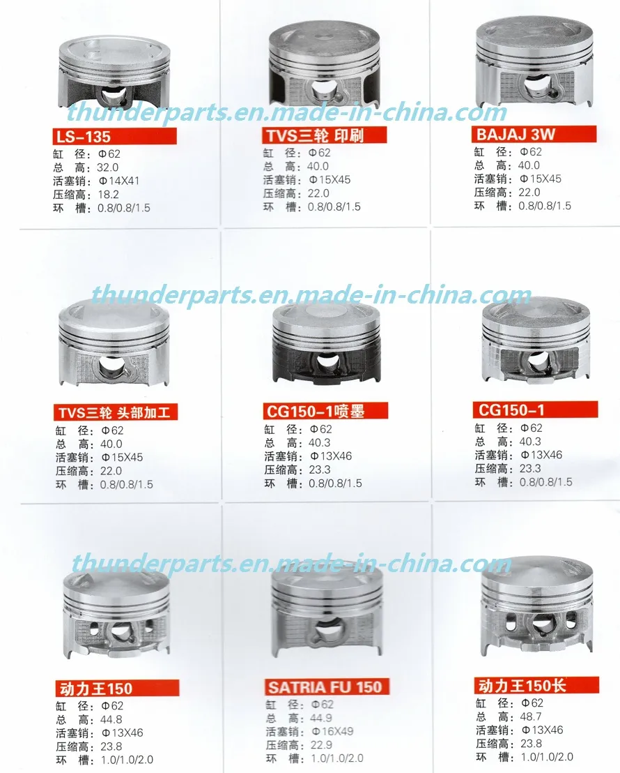 Parts of Motorcycle Piston Spare Parts for Cubs and Moped 50cc 70cc 90cc 100cc 110cc