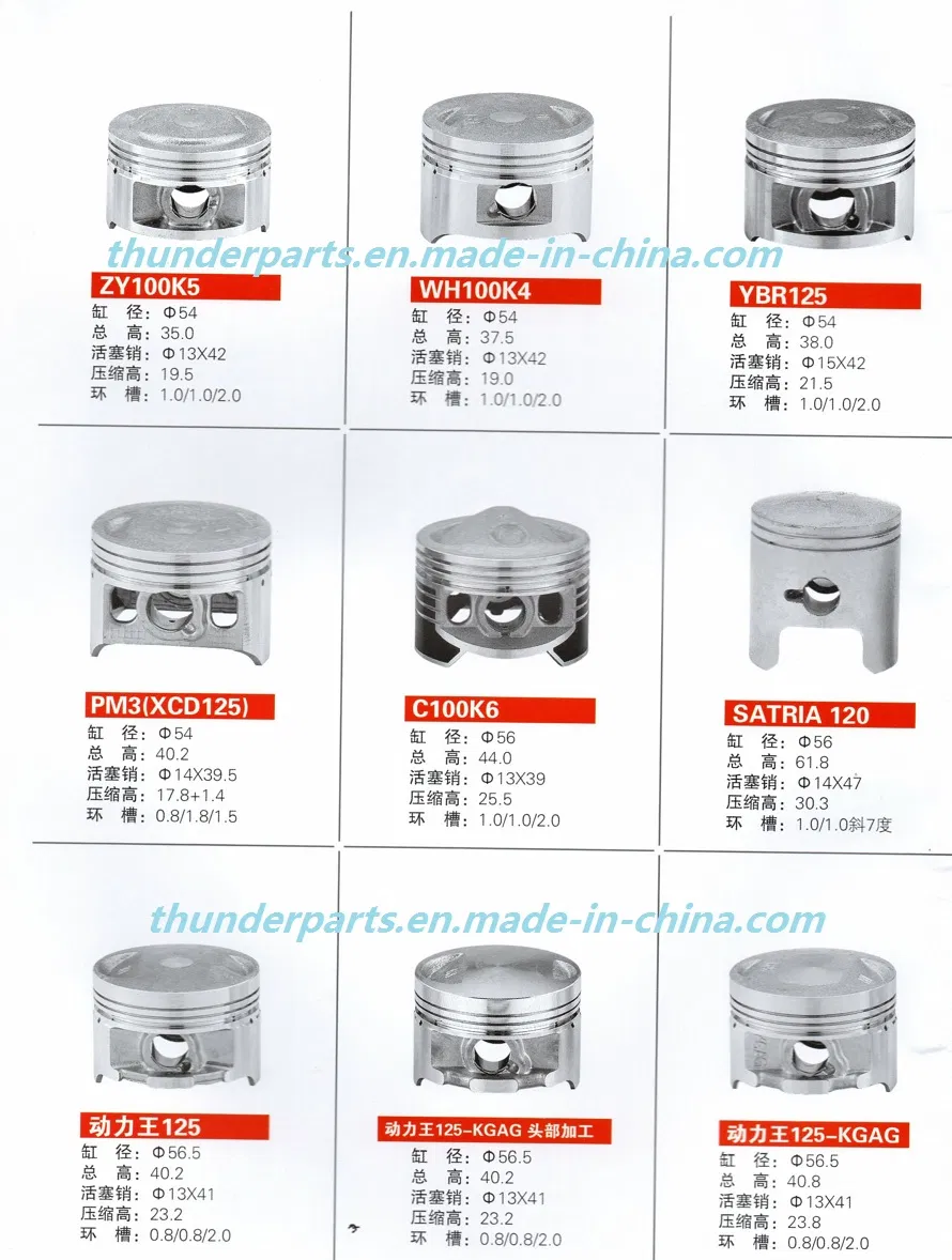 Parts of Motorcycle Piston Spare Parts for Cubs and Moped 50cc 70cc 90cc 100cc 110cc
