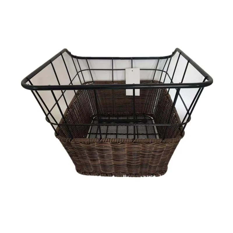 Popular Rear Steel Weaven Bicycle Basket with Plastic Wire of Bicycle Parts