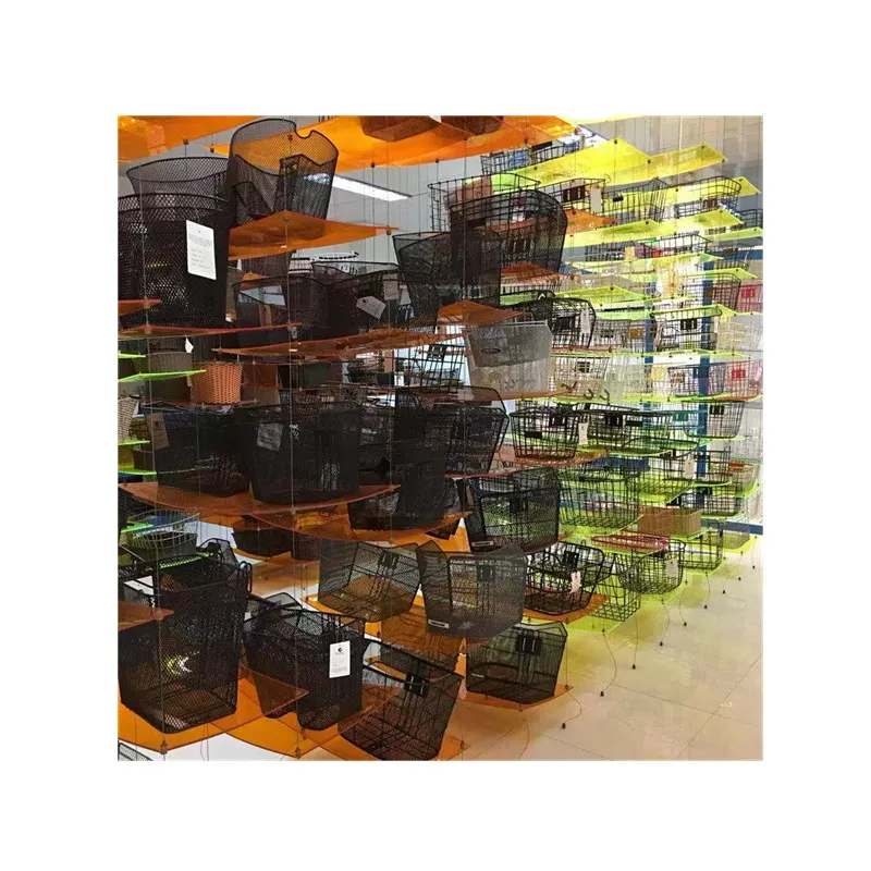 Popular Rear Steel Weaven Bicycle Basket with Plastic Wire of Bicycle Parts