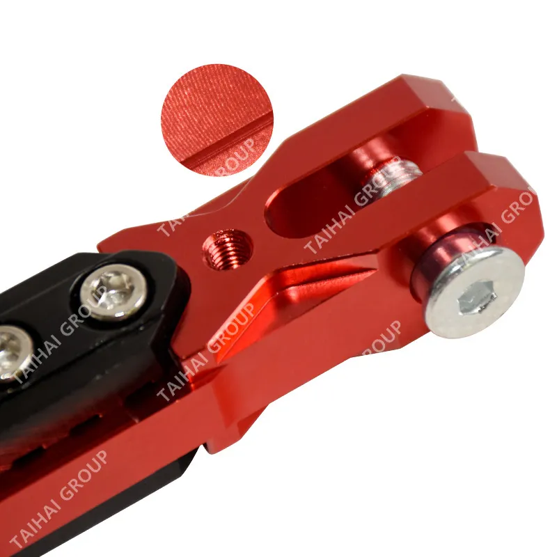 Yamamoto Motorcycle Accessories Universal Motorcycle Red Side Stand Kickstand Thicken Aluminum CNC Adjustable Support Frame Leg for YAMAHA Nmax 155 Honda Suzuki